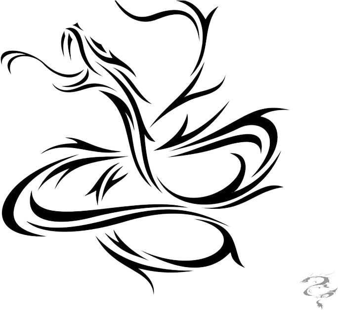 Awesome Black Tattoo Stencil - Cool Snake Tribal Tattoo Clipart (852x627), Png Download