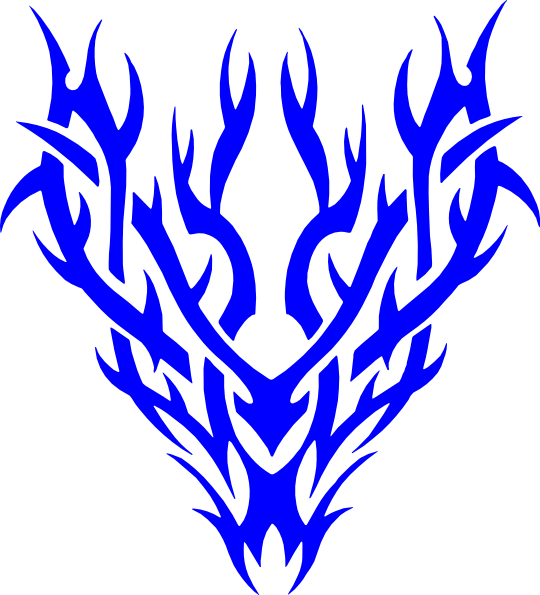 Tribal Blue Art Transparent Clipart (540x595), Png Download