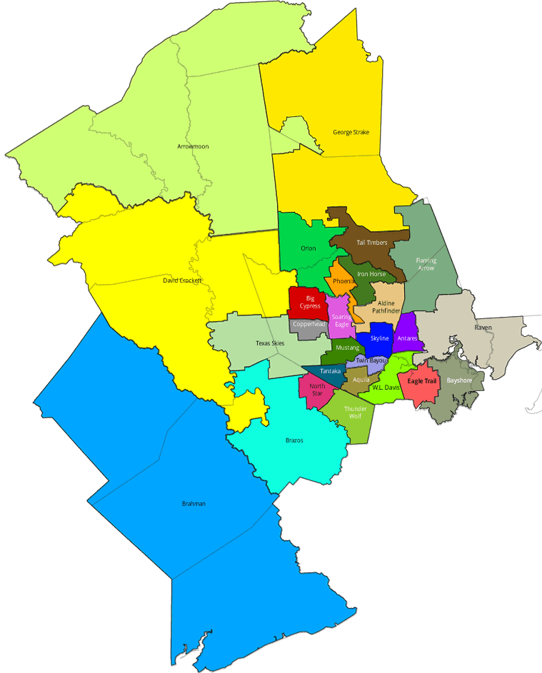 School District Map Houston Bnhspine Com Runoff Election - Houston Map Shape Clipart (759x943), Png Download