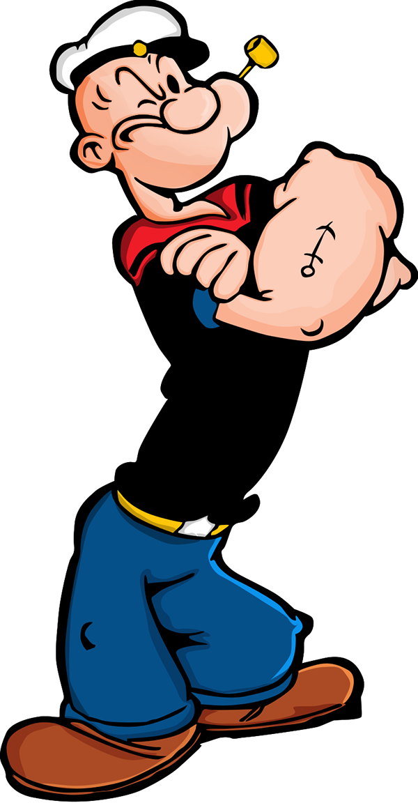 Final Render - Popeye Cardboard Stand-up Clipart (600x1152), Png Download