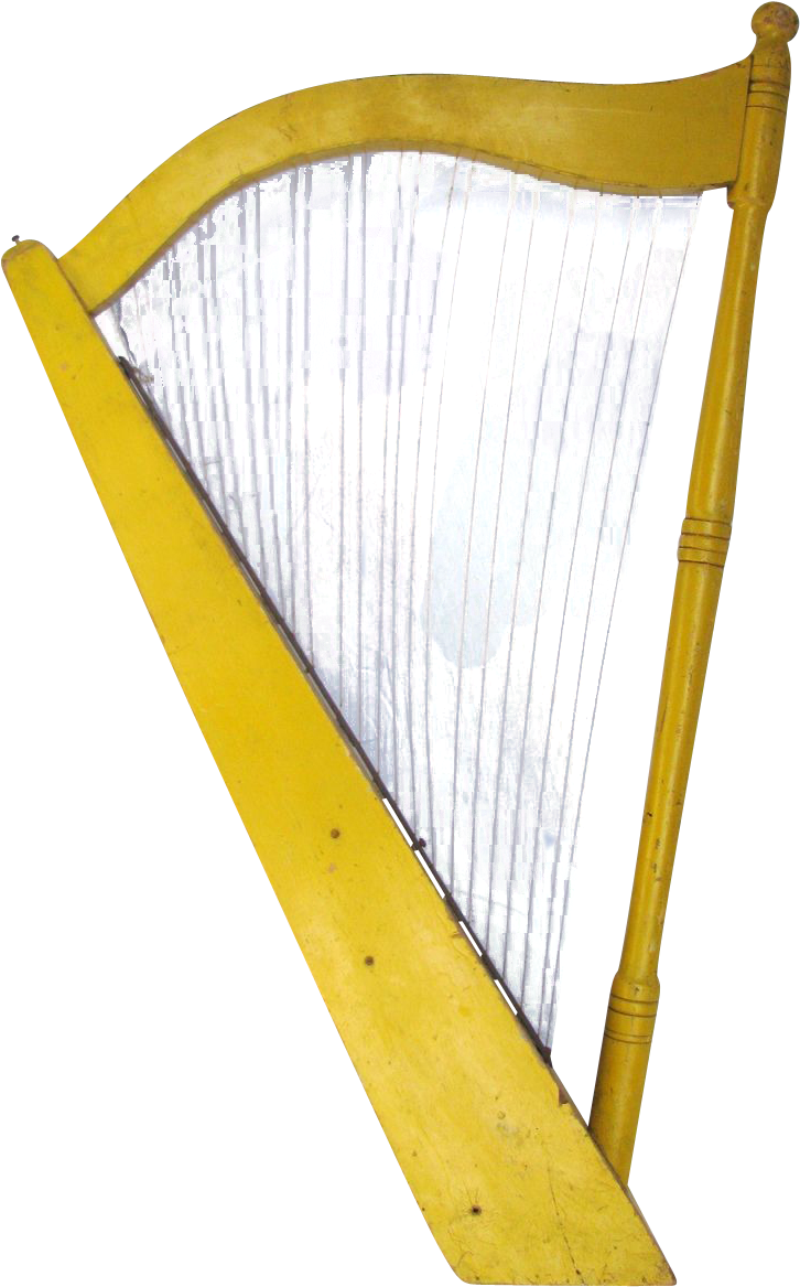 Vintage Painted Wooden Harp Trade Sign - Music Clipart (1166x1166), Png Download