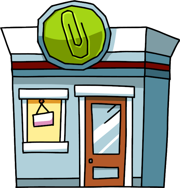 Office Junk Removal - Office Supplies Store Cartoon Clipart (606x635), Png Download