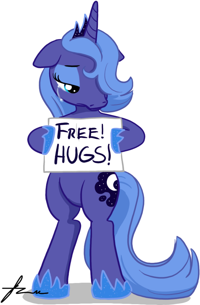 Alicorn Artist Furboz Bipedal Crying Hugs - Princess Luna Funny Meme Clipart (743x1106), Png Download