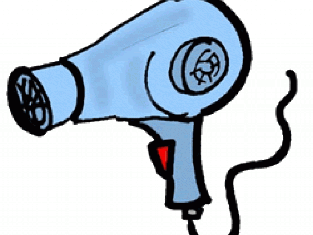 Dryer Clip Art Vector Black And White Download - Blow Dryer Clipart Gif - Png Download (640x480), Png Download
