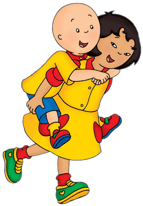 Caillou On Sarah's Back - Caillou Sarah Clipart (501x720), Png Download