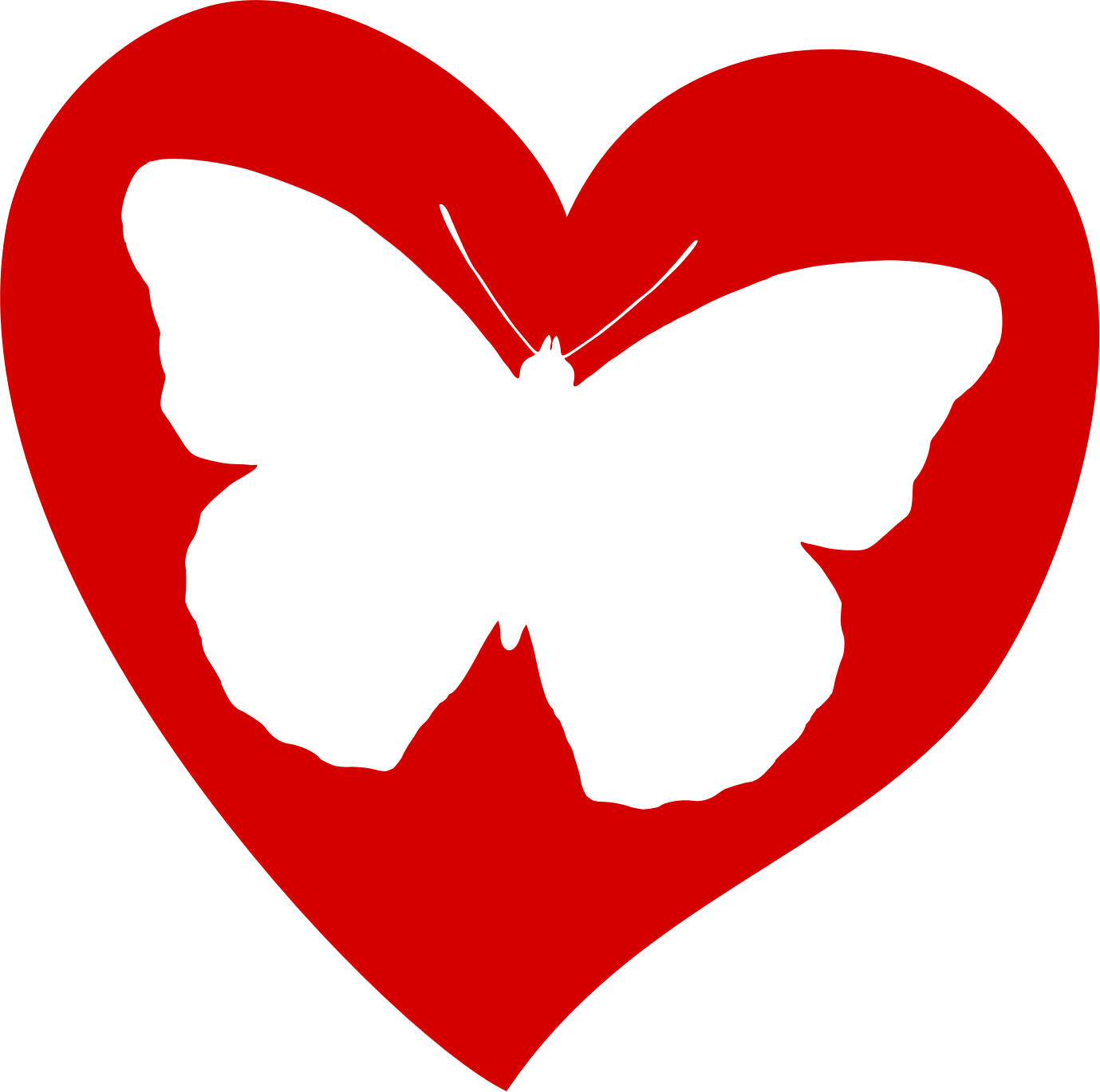 Butterfly S Clipart 3 Sign - Butterfly And Hearts Clipart - Png Download (1379x1369), Png Download