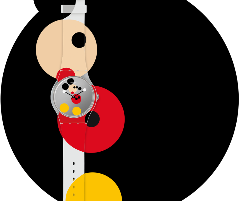Swatch X Damien Hirst Mirror Spot Mickey Mouse 90th - Mickey Mouse Clipart (800x667), Png Download