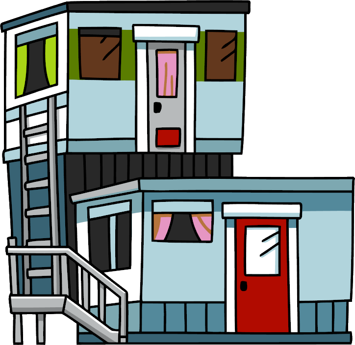 Trailer Park - Cartoon Clipart (724x704), Png Download