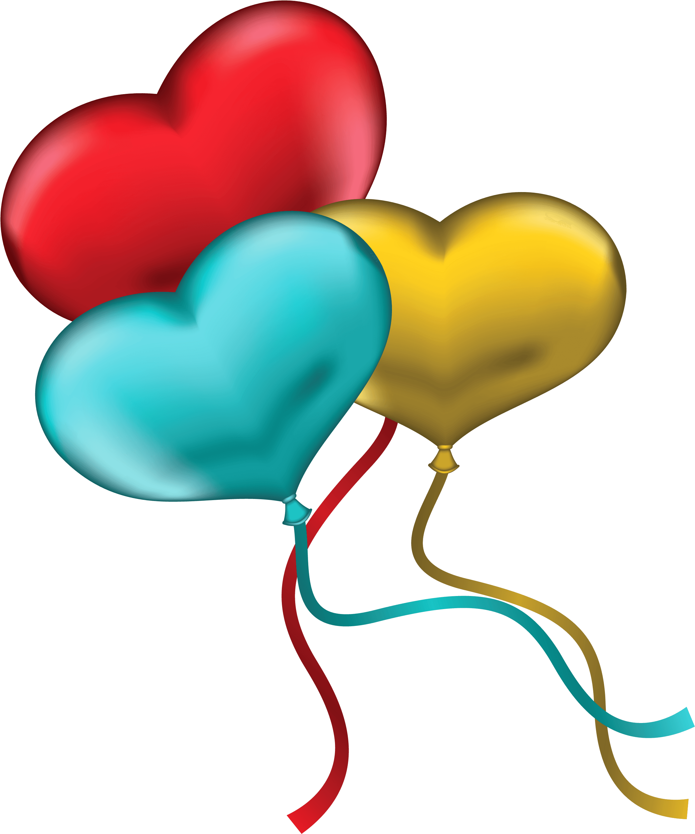 Birthday Balloon Clipart Divider - Red Yellow And Blue Heart - Png Download (2500x3235), Png Download