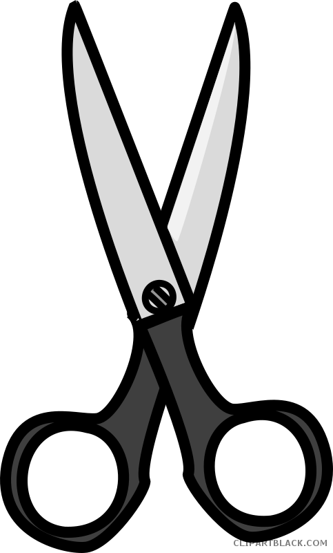 Black And White Scissor Tools Free Black White Clipart - Scissors Drawing - Png Download (483x800), Png Download