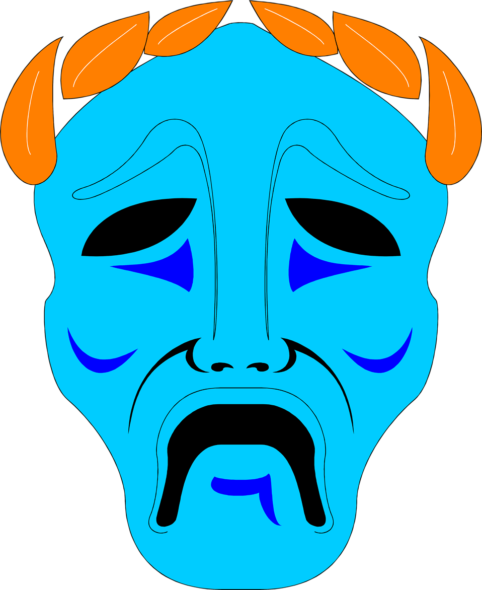Tragedy Mask Clip Art Tragedy Mask Clipart - Tragedy Mask Clipart - Png Download (958x1172), Png Download