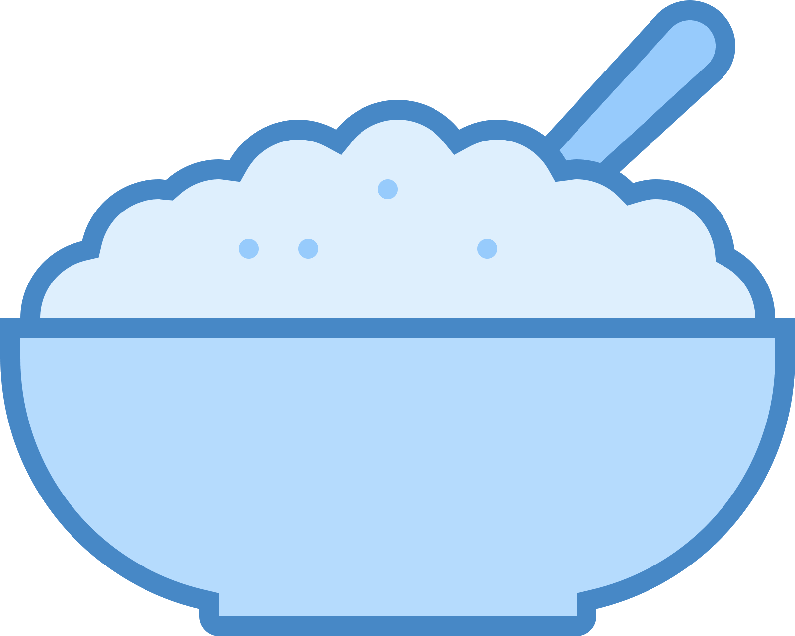This Icon Is Has A Bowl With Porridge Inside Of It - Clip Art - Png Download (1600x1600), Png Download