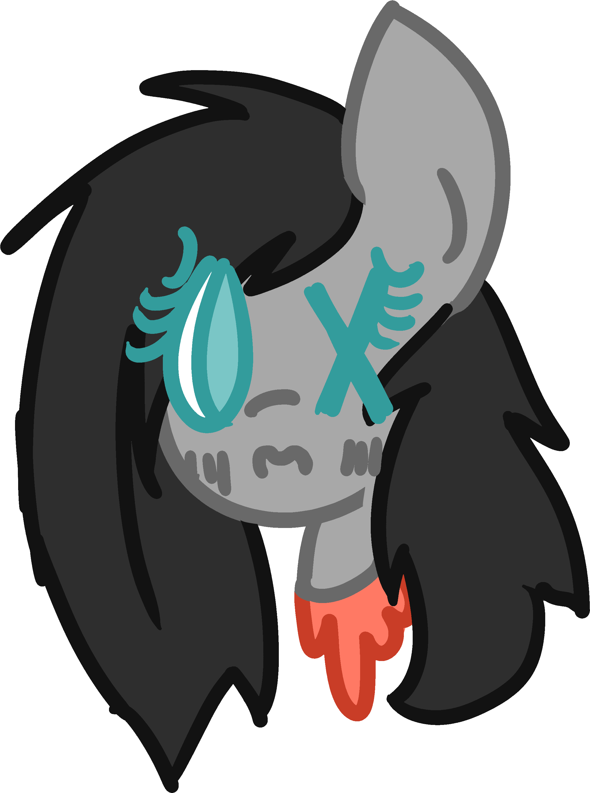 Lonely Head - Cartoon Clipart (2456x3213), Png Download