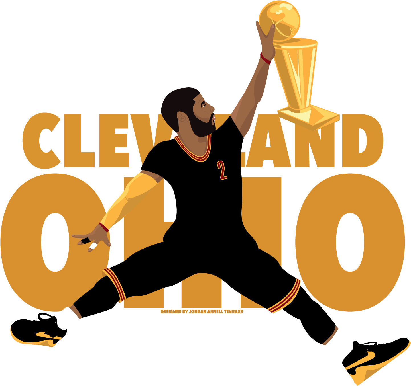 Designs For The Cleveland Cavaliers - T-shirt Clipart (1600x1980), Png Download