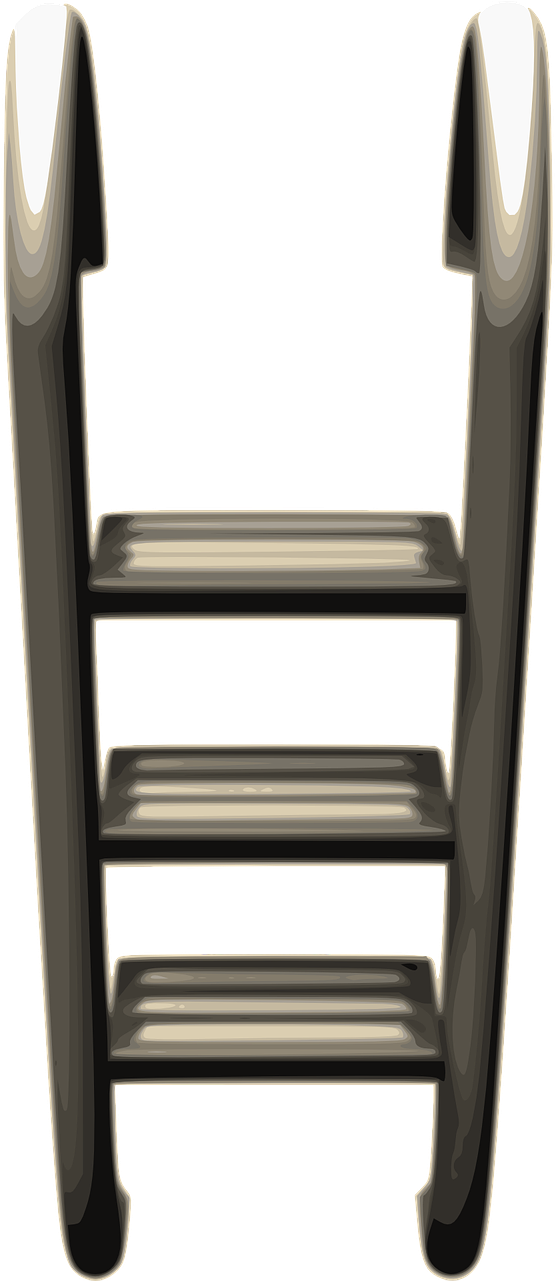 Ladder Paper Clip Art - Pool Ladder Png Transparent Png (640x1280), Png Download