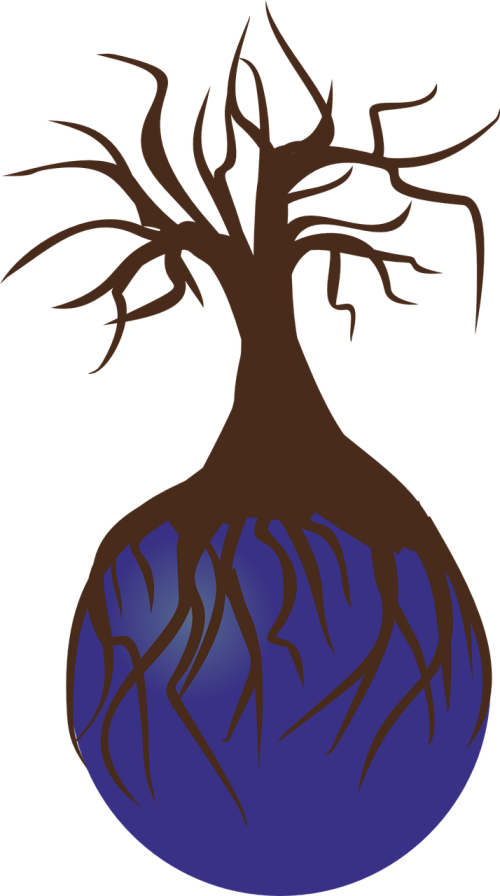 Halloween Barren And Skulls Clipart (500x896), Png Download