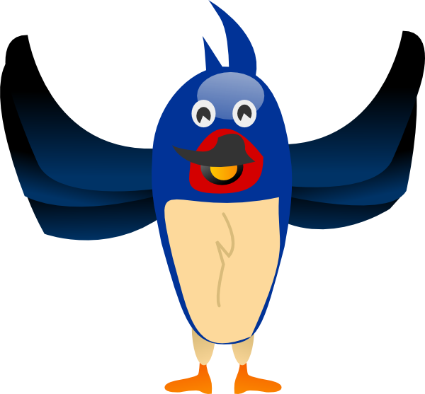 Happy Bird Clip Art - Funny Blue Bird Shower Curtain - Png Download (600x557), Png Download