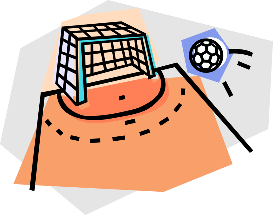 Goal Vector Cartoon Soccer Clip Stock - Handball - Png Download (889x700), Png Download