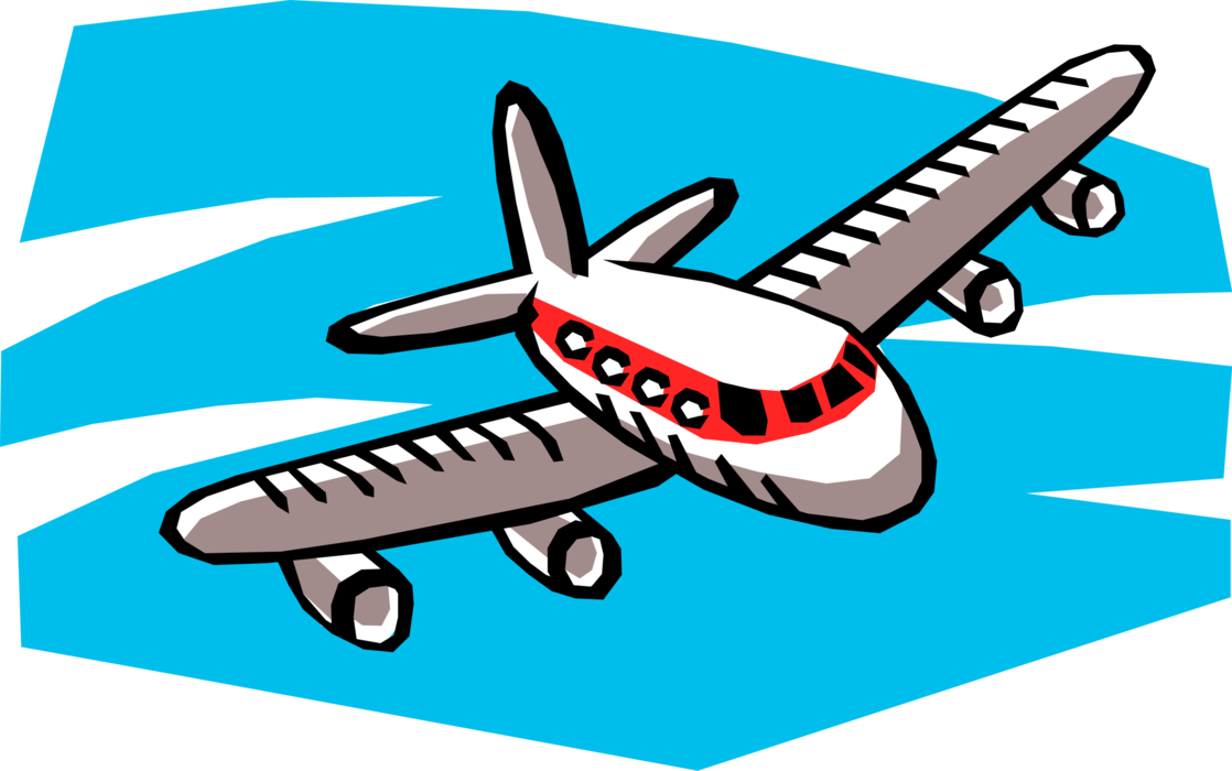 Download Aircraft In Flight Vector Image Illustration Of - Cartoon Of A ...