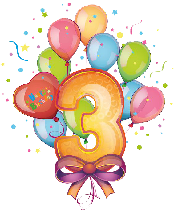 Happy Birthday 3 Png Clipart (693x693), Png Download