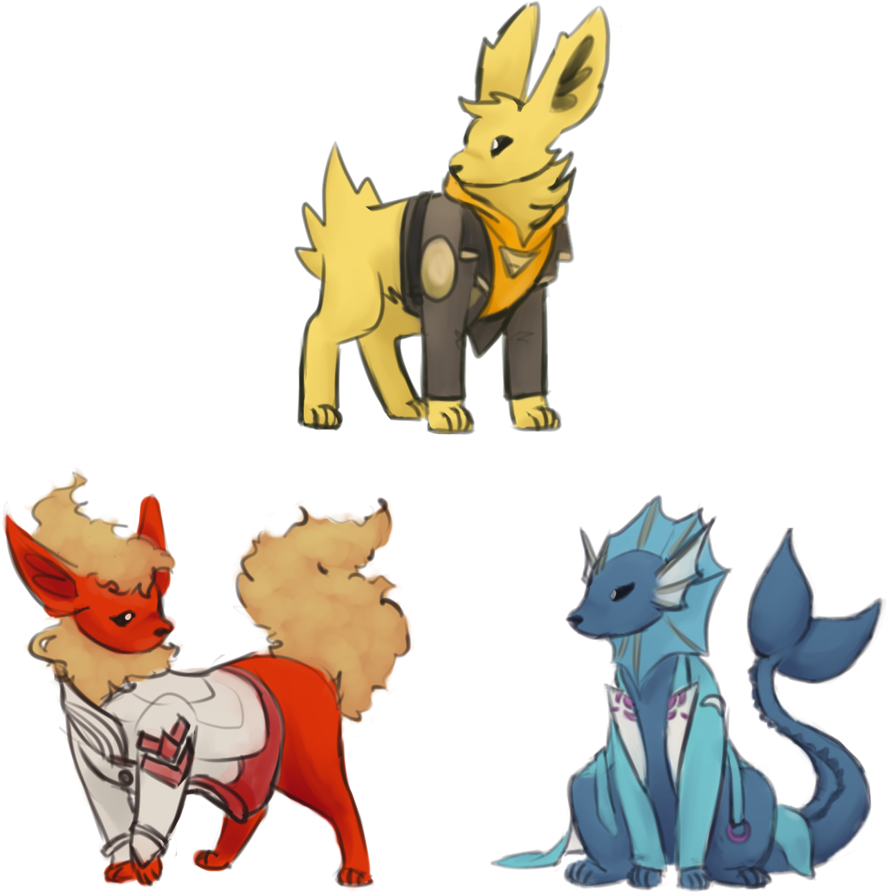 Pokemon Go Team Eeveelutions - Cartoon Clipart (1400x1400), Png Download