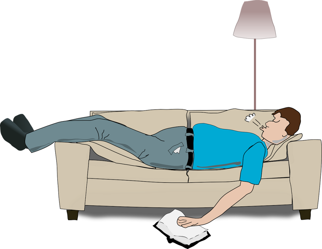 Stop Snoring Ruining Your Sex Life - Sleeping On A Small Couch Clipart (1024x794), Png Download