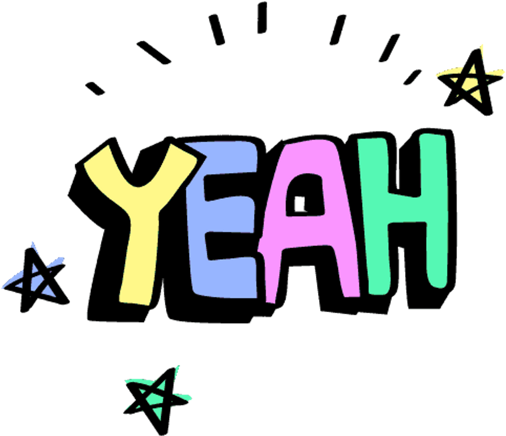 Yeah Prom Word Massage Colorful Cute Star Stars - Massage Clipart (1024x1024), Png Download