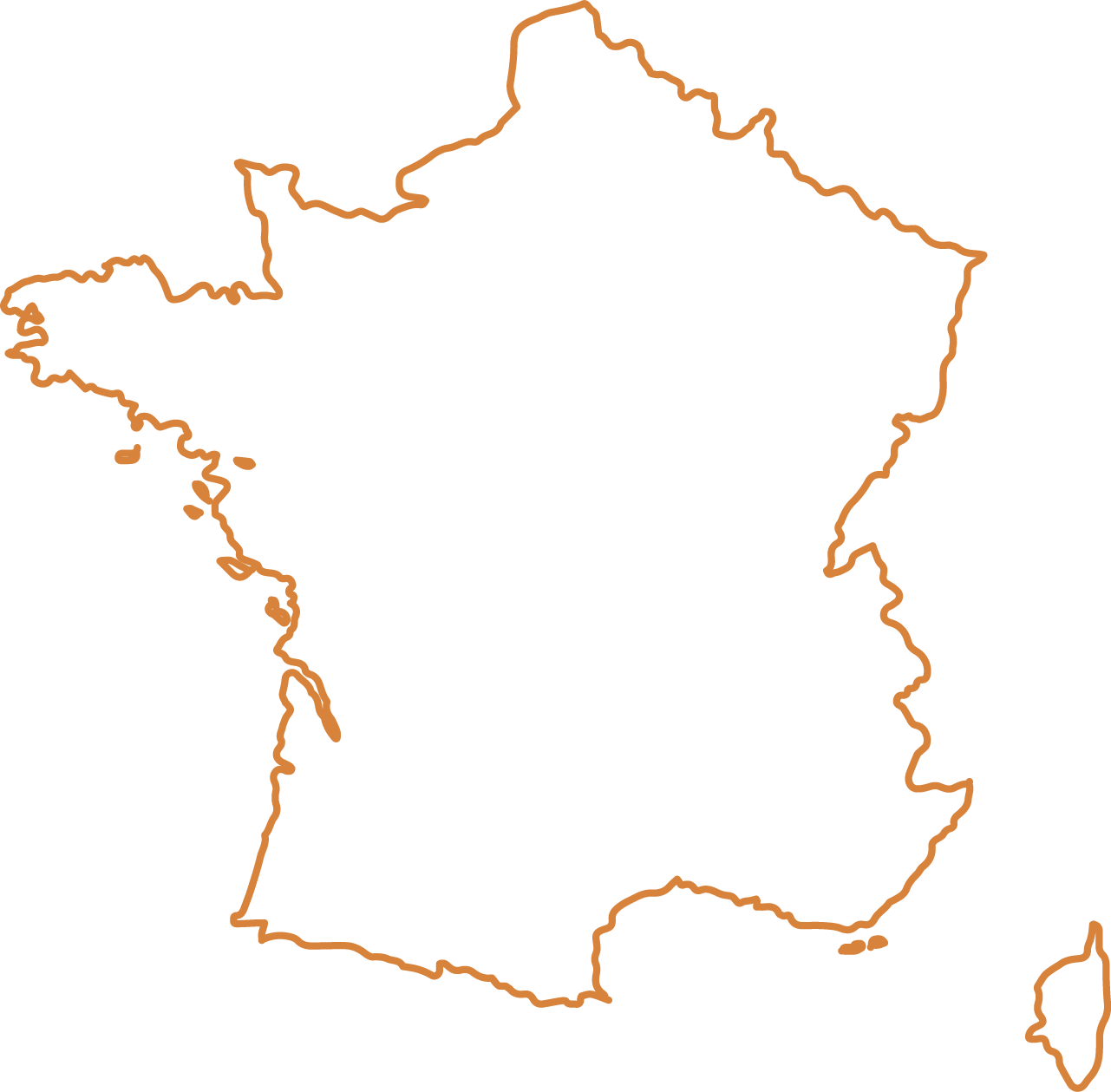 Country Dog - - France Outline Clipart (1281x1259), Png Download