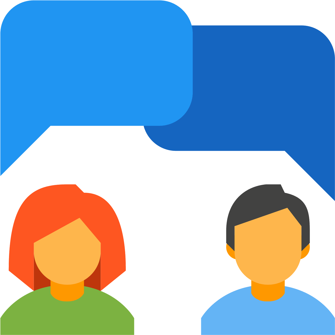 Collaboration Female Male Icon - Blue Male Female Icon Clipart (1600x1600), Png Download