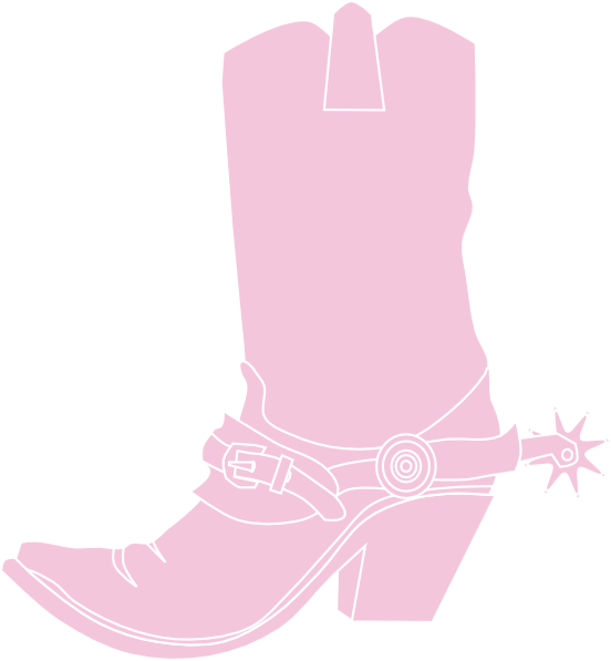 Light Pink Cowgirl Boot Clip Art At Clker - Clip Art - Png Download (552x597), Png Download