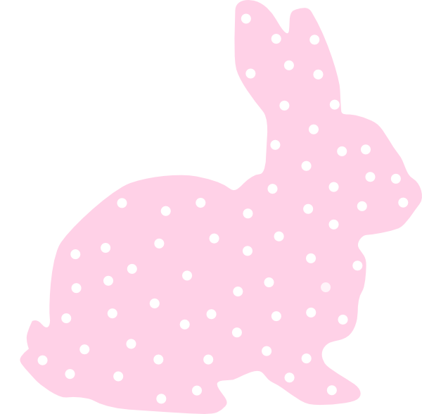 Pink Polka Dot Bunny Clipart (600x588), Png Download