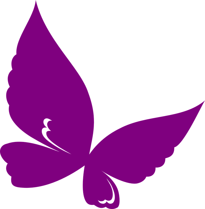 Butterfly Vector Png Clipart Clip Art - Purple Butterfly Clip Art Transparent Png (707x720), Png Download