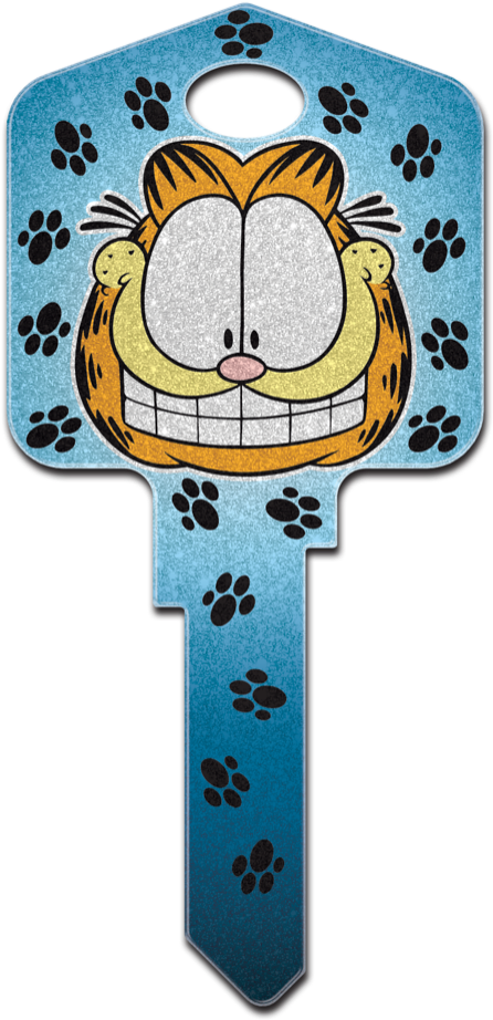 G7- Garfield Glitter - Garfield Glitter Kwikset House Key Kw-g7 Clipart (480x959), Png Download