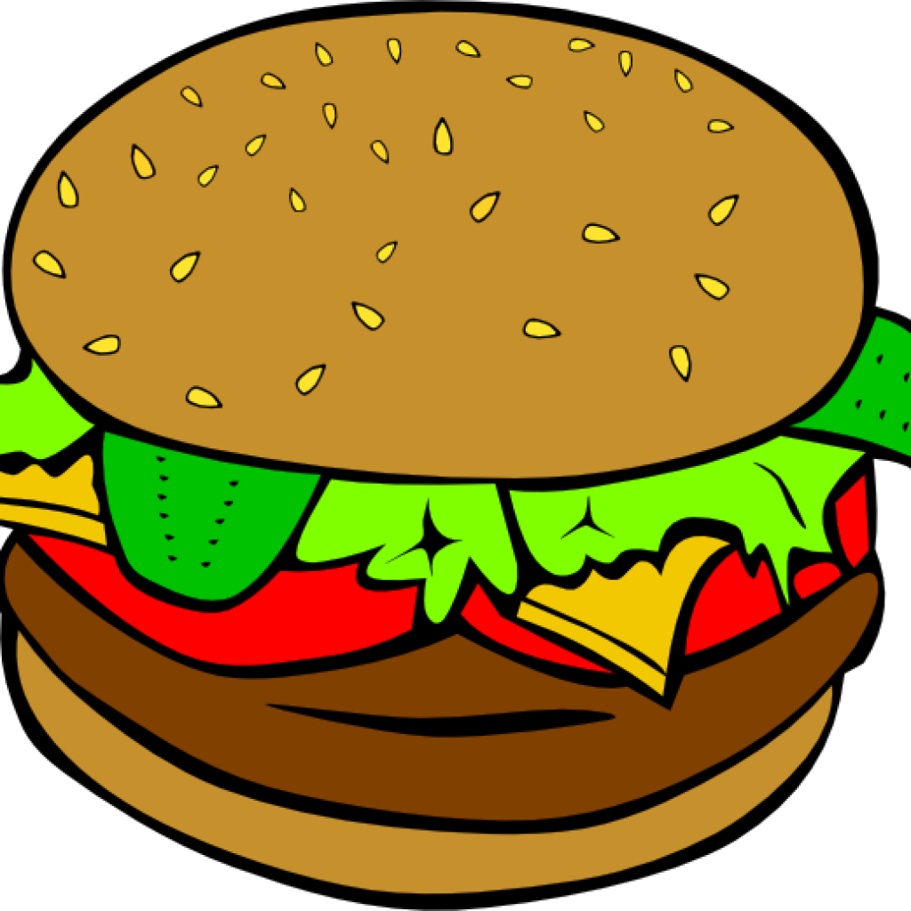 Cow Clipart Illustration Hamburger Clipart Clip Art - Clip Art Burger Png Transparent Png (1024x1024), Png Download