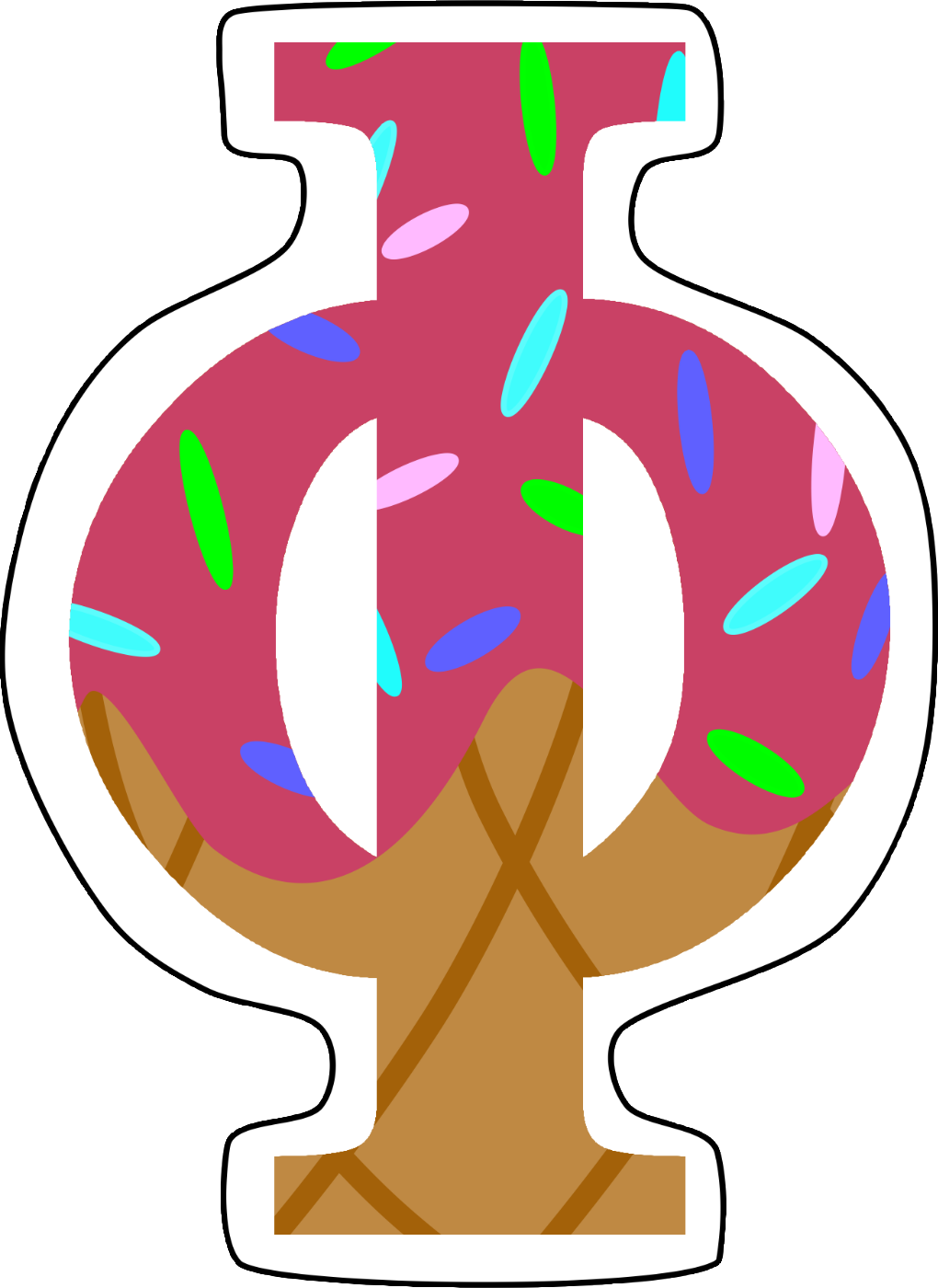 Ice Cream Greek Letters Sticker - Greek Alphabet Clipart (1020x1400), Png Download