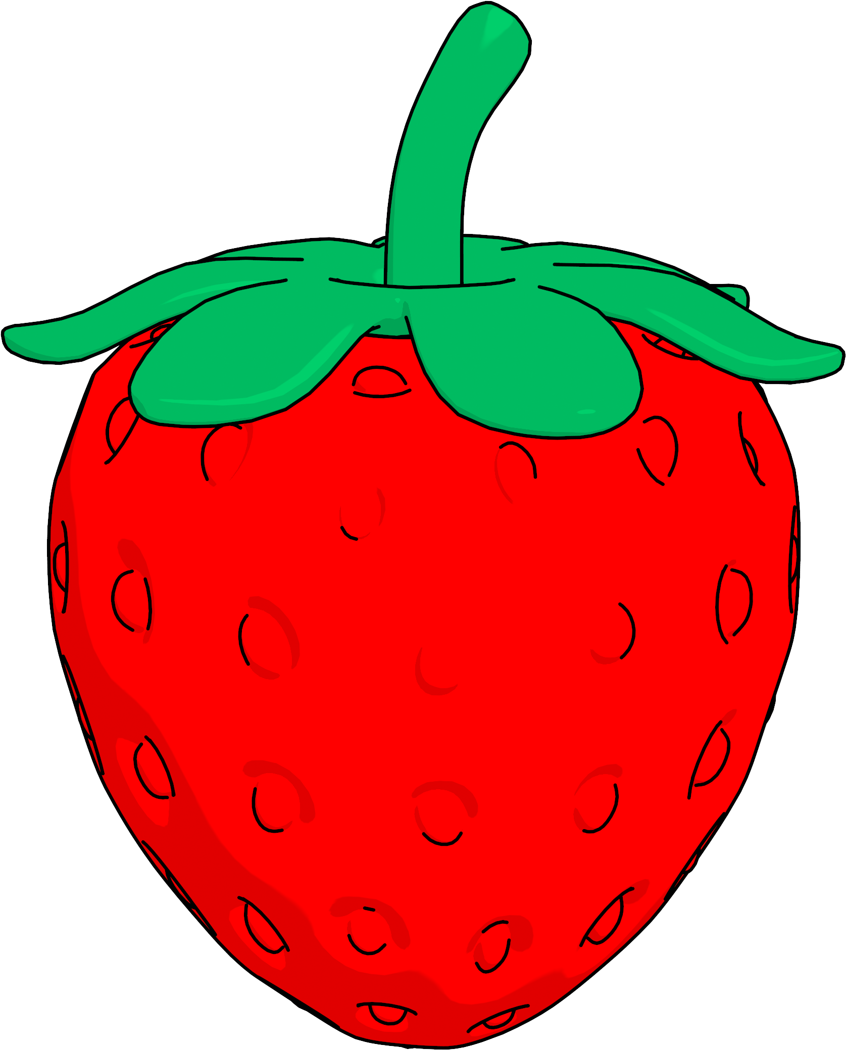 Line Strawberry Clipart Png - Portable Network Graphics Transparent Png (1725x2132), Png Download