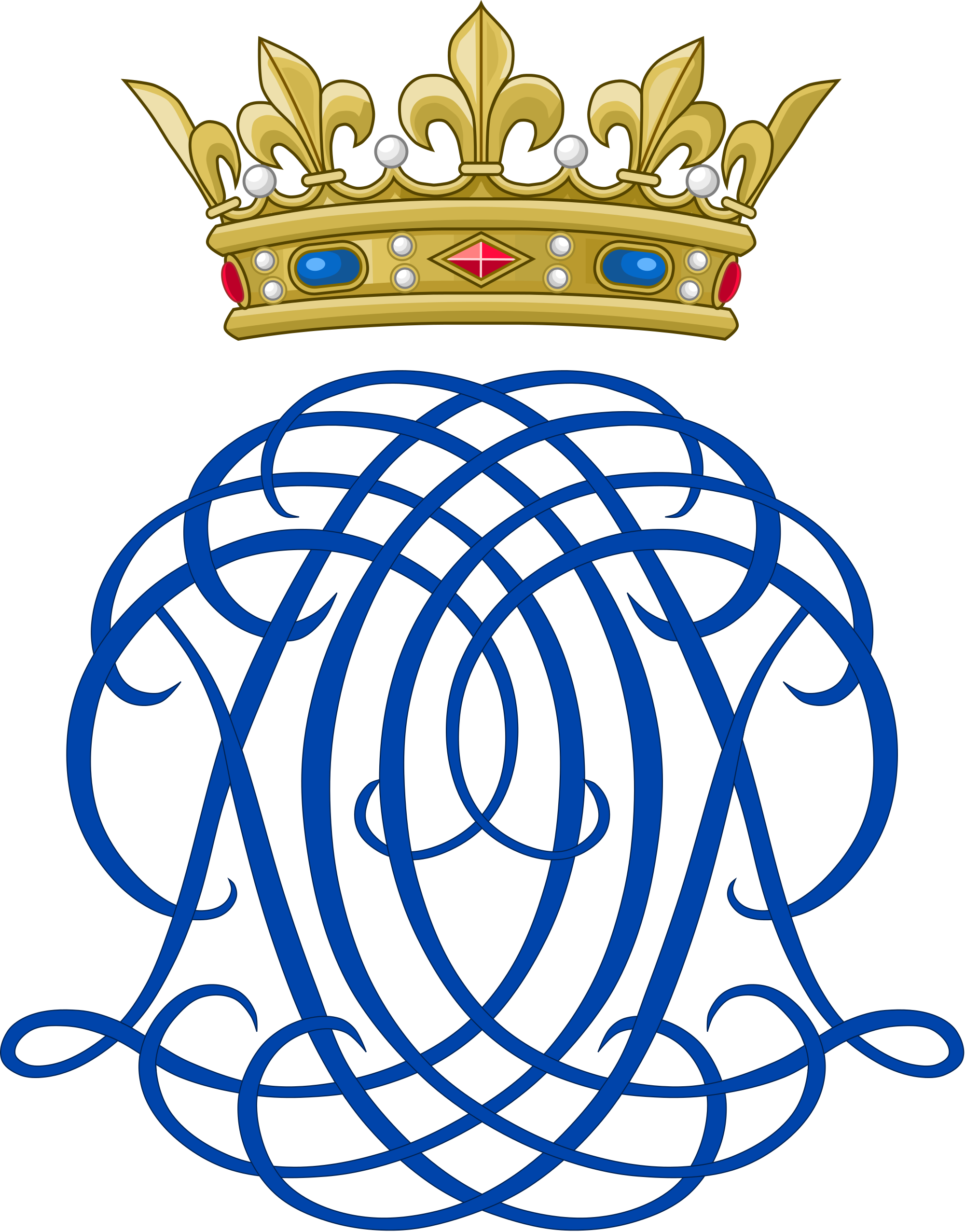 Dual Cypher Of Prince Charles-phillippe And Princess - Royal Cypher Prince Charles Clipart (2000x2553), Png Download