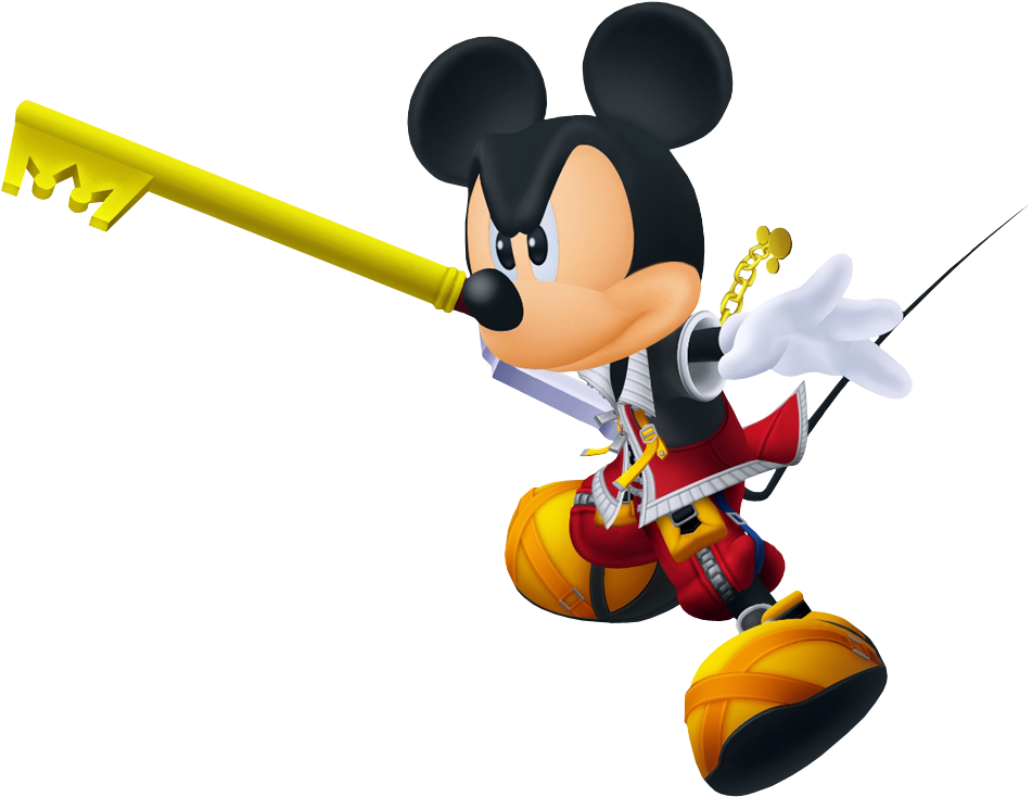 Clipart Key Mickey Mouse - Kingdom Hearts Mickey Fighting - Png Download (1024x859), Png Download