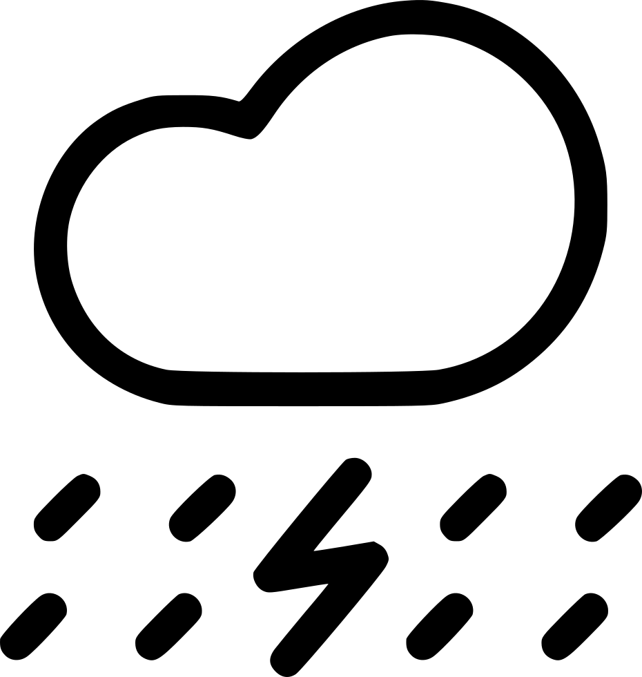 Lightning Cloud Thunder Cloudy Rainfall Rain Comments - Rainfall Icon Clipart (930x980), Png Download