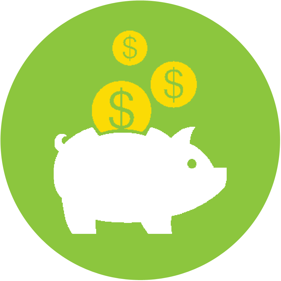 Heat Pumps Save Money On Energy - Piggy Bank Png Circle Clipart (900x900), Png Download