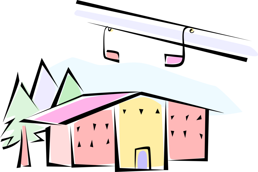 Vector Illustration Of Downhill Alpine Mountain Ski - Ski Lodge Clipart Transparent - Png Download (1051x700), Png Download