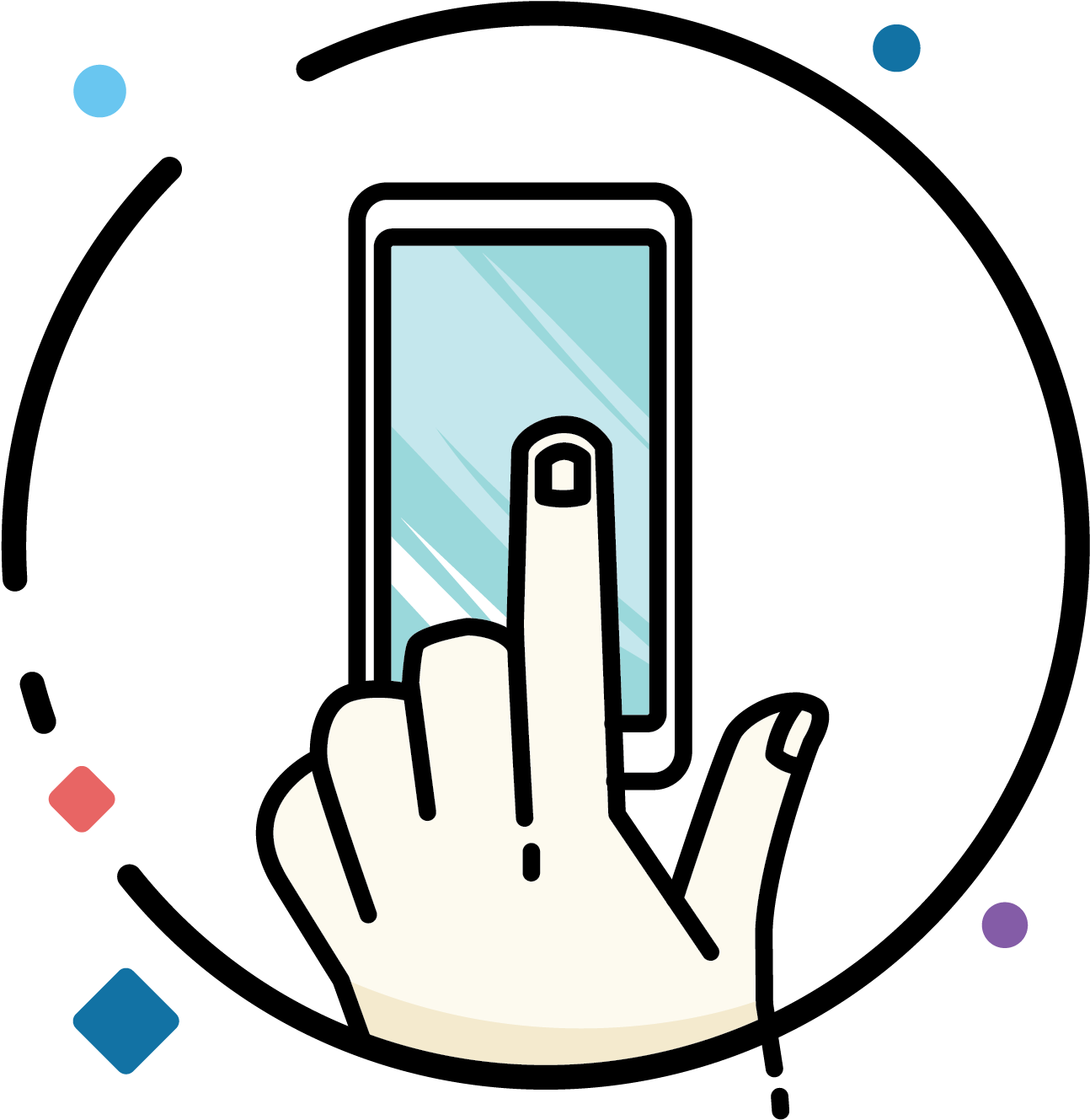 Proceed To Slowly Place The Glass In Position, Push - Circle Clipart (1772x1773), Png Download