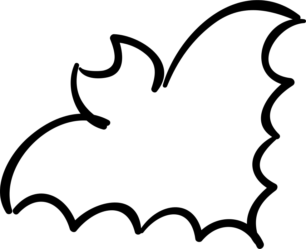 Bat Outline Comments - Bat Outline Png Clipart (980x798), Png Download