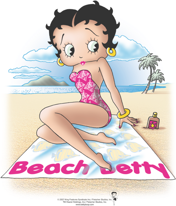 Betty Boop At The Beach Clipart (600x707), Png Download