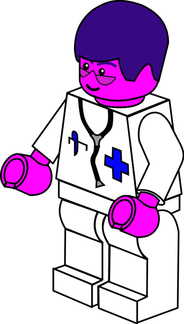 Lego Town Doctor - Lego Coloring Pages Clipart (600x1057), Png Download