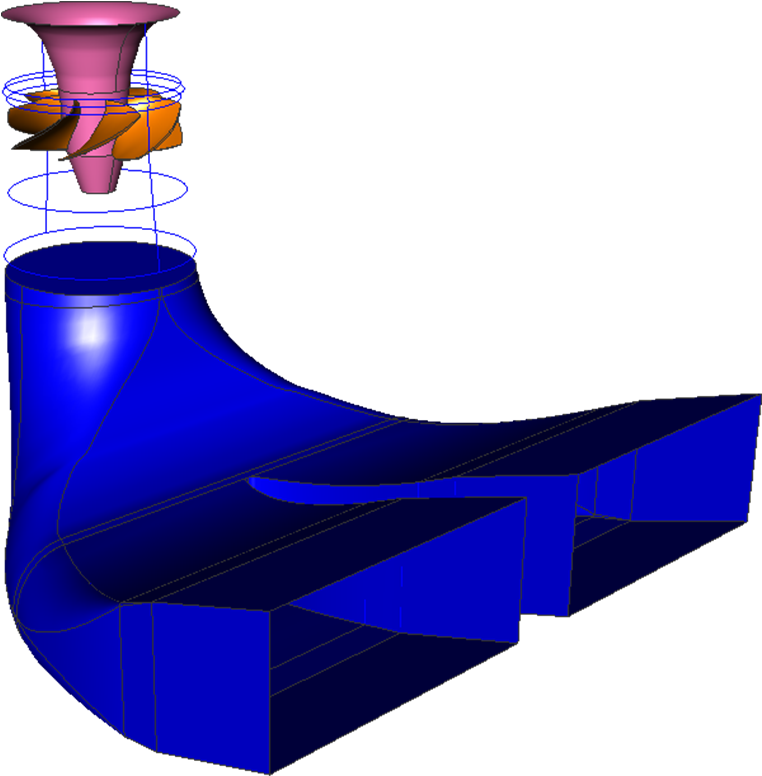 Propeller Turbine Inflow And Draft Tube (bottom) Geometries Clipart (800x816), Png Download