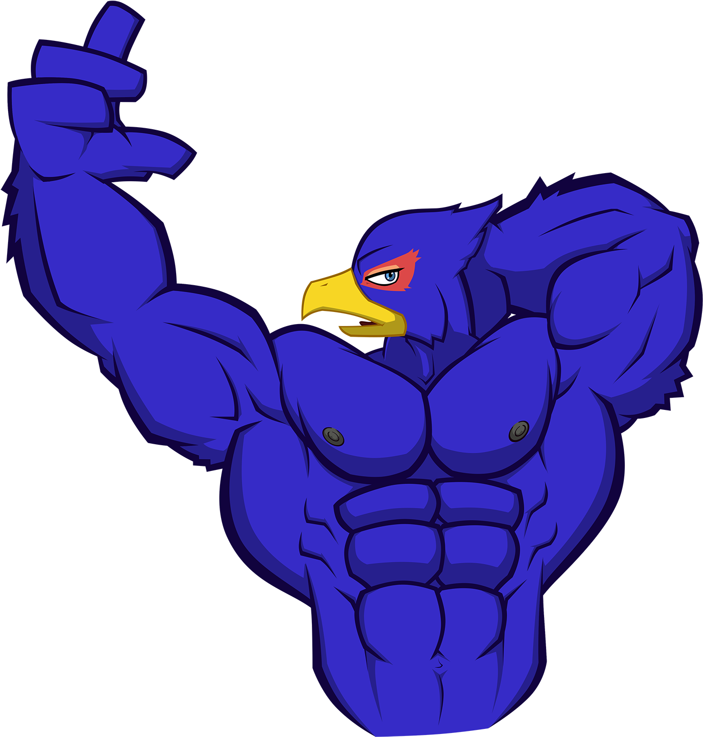 Falco Flexing - Muscle Wolf Clipart (1427x1500), Png Download