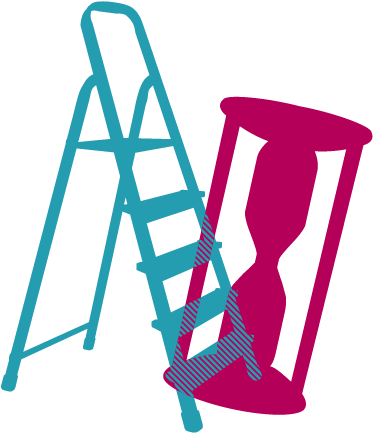 Rb Pers Ill Ladder Timer Rectangle Non Cropped - Ladder With Handrail Clipart (849x471), Png Download