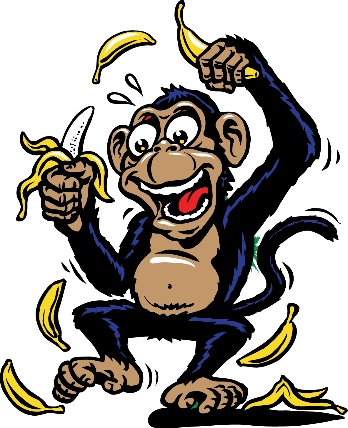Clipart Banana Monkey - Cartoon - Png Download (1183x1455), Png Download