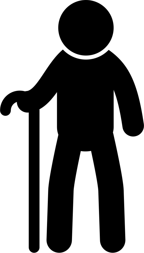From Frontal View A Svg Png Icon - Old Man Free Vector Clipart (560x981), Png Download